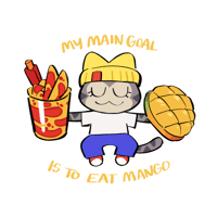 Image 1 of Mango Cat Sticker