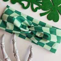 Green Checkered Headwrap