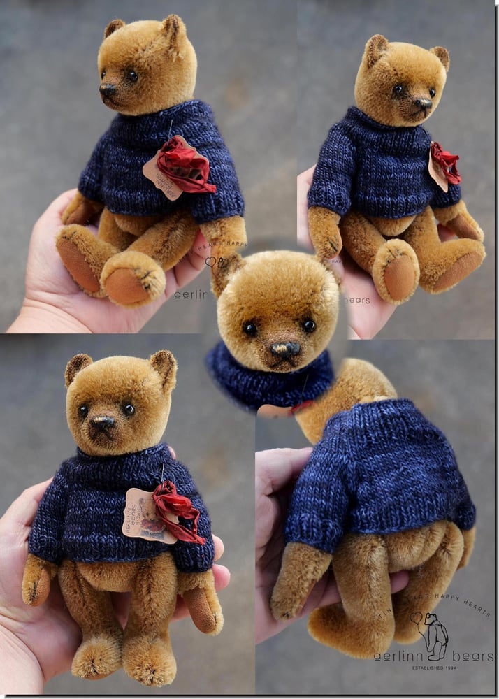 Image of Golden Brown Mohair Artist Bear Art Doll by Aerlinn Bears 