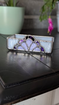 Image 1 of Trinket Dish - Purple & White