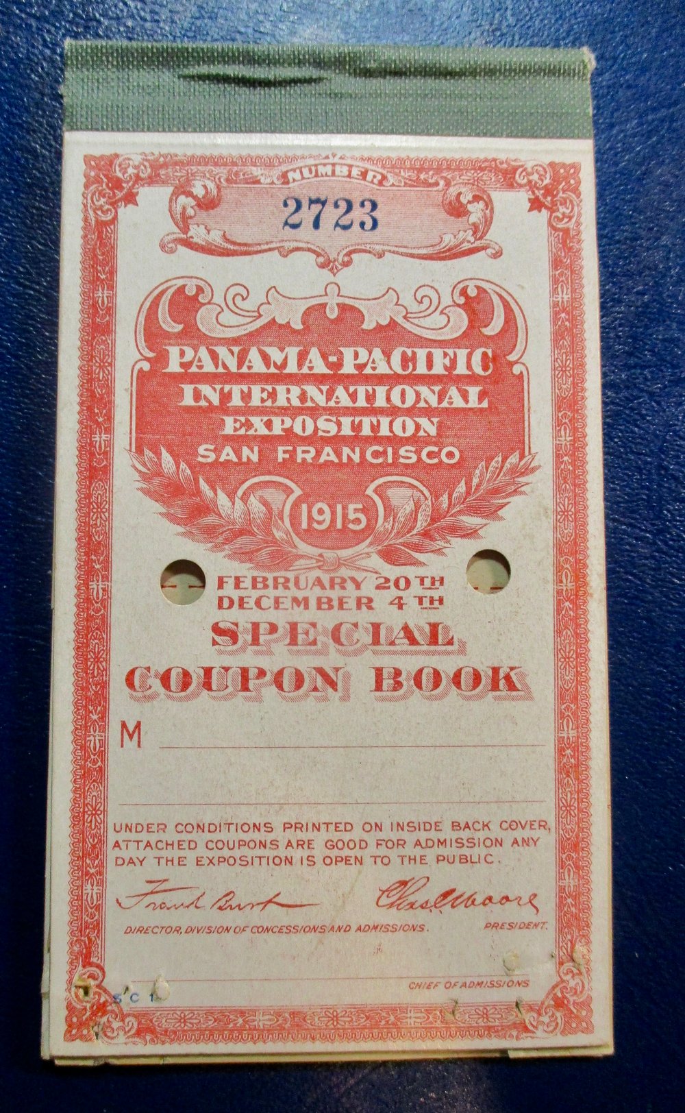 1915 PPIE TICKET BOOK--VERY RARE "SPECIAL COUPON BOOK" SEE ALL PHOTOS PLEASE