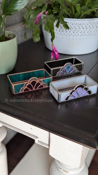 Image 4 of Trinket Dish - Dichroic & Silver Iridescent Black