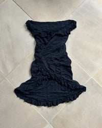 Image 2 of BLACK FRILLY WRAP TOP