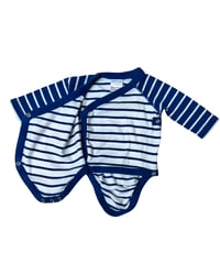Image 3 of Hanna Andersson Striped Wrap Style Onsie-0-3m