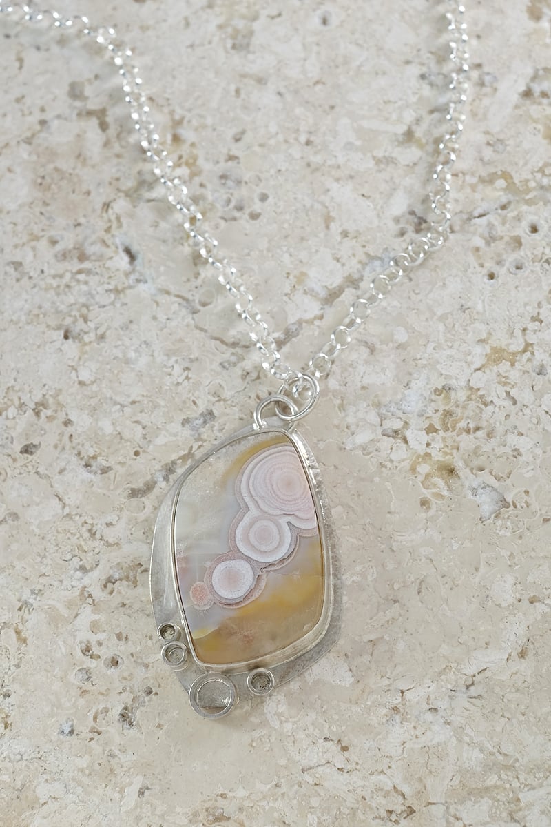Image of Pastel Orbicular Agate Necklace