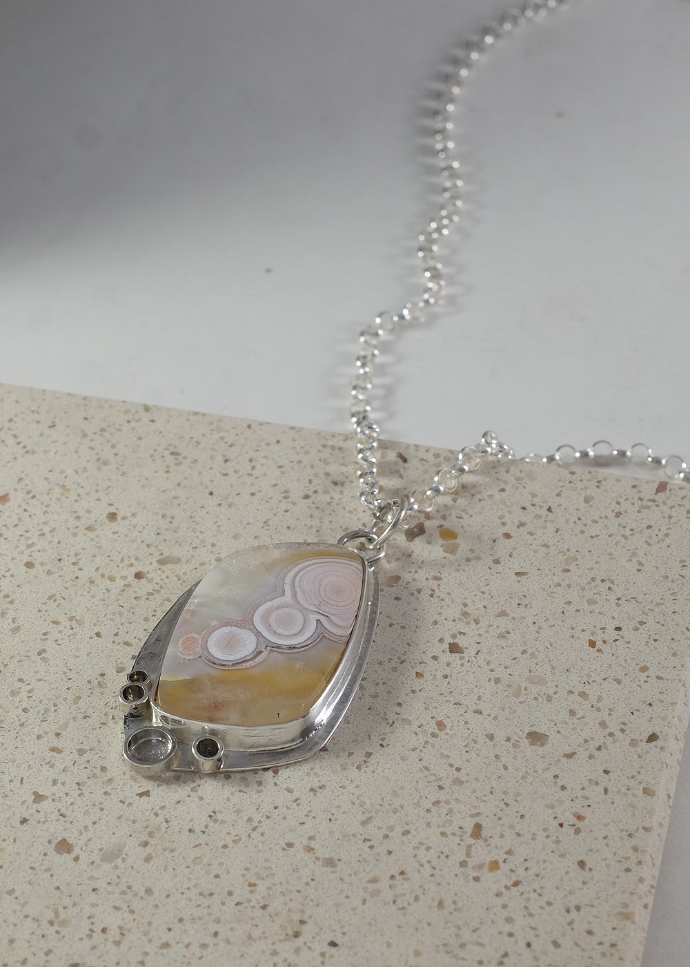 Image of Pastel Orbicular Agate Necklace