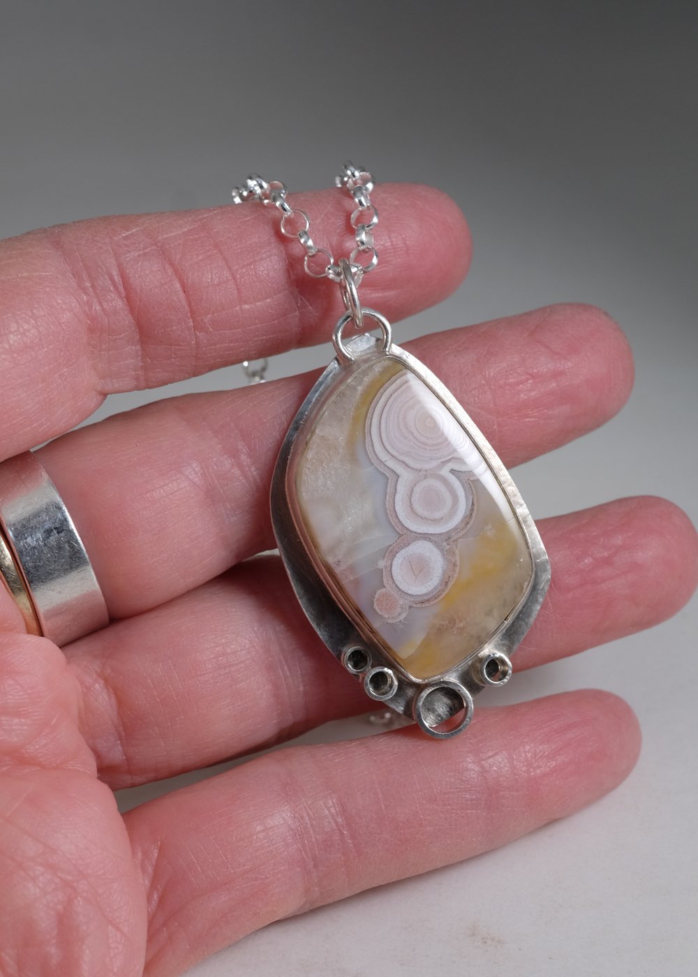 Image of Pastel Orbicular Agate Necklace