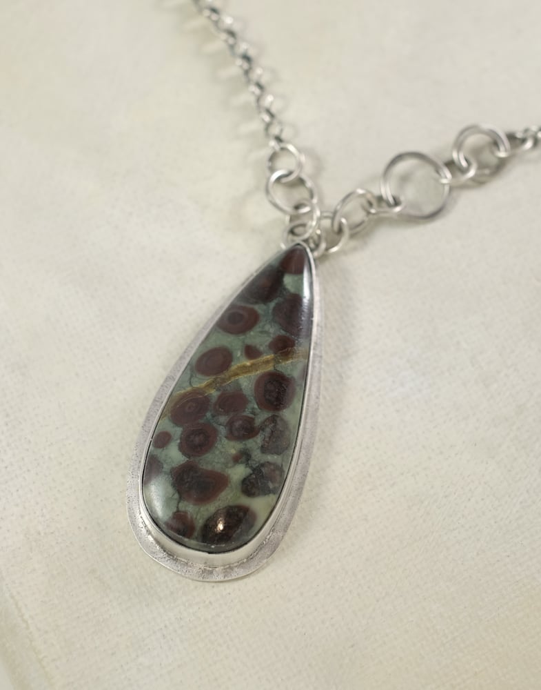 Image of Bristlecone Pine Oolite stone, Sterling Silver Necklace