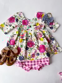 Image 1 of Scoop back Peplum | multiple prints | Bunny Drop 2026