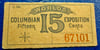 WORLD'S COLUMBIAN EXPO PAIR OF OUTSTANDING STAND TICKETS--S24 & S-64