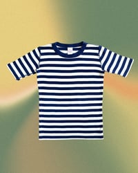 Image 1 of Hanna Andersson Navy Stripe Short Sleeve Shirt-14