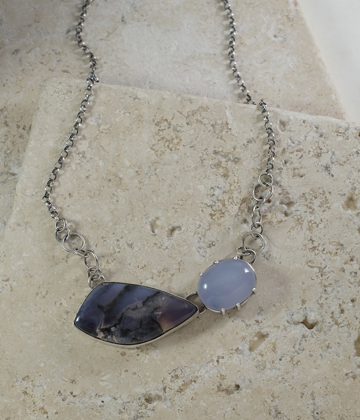 Image of Lavender Chalcedony and Amethyst Sage Necklace