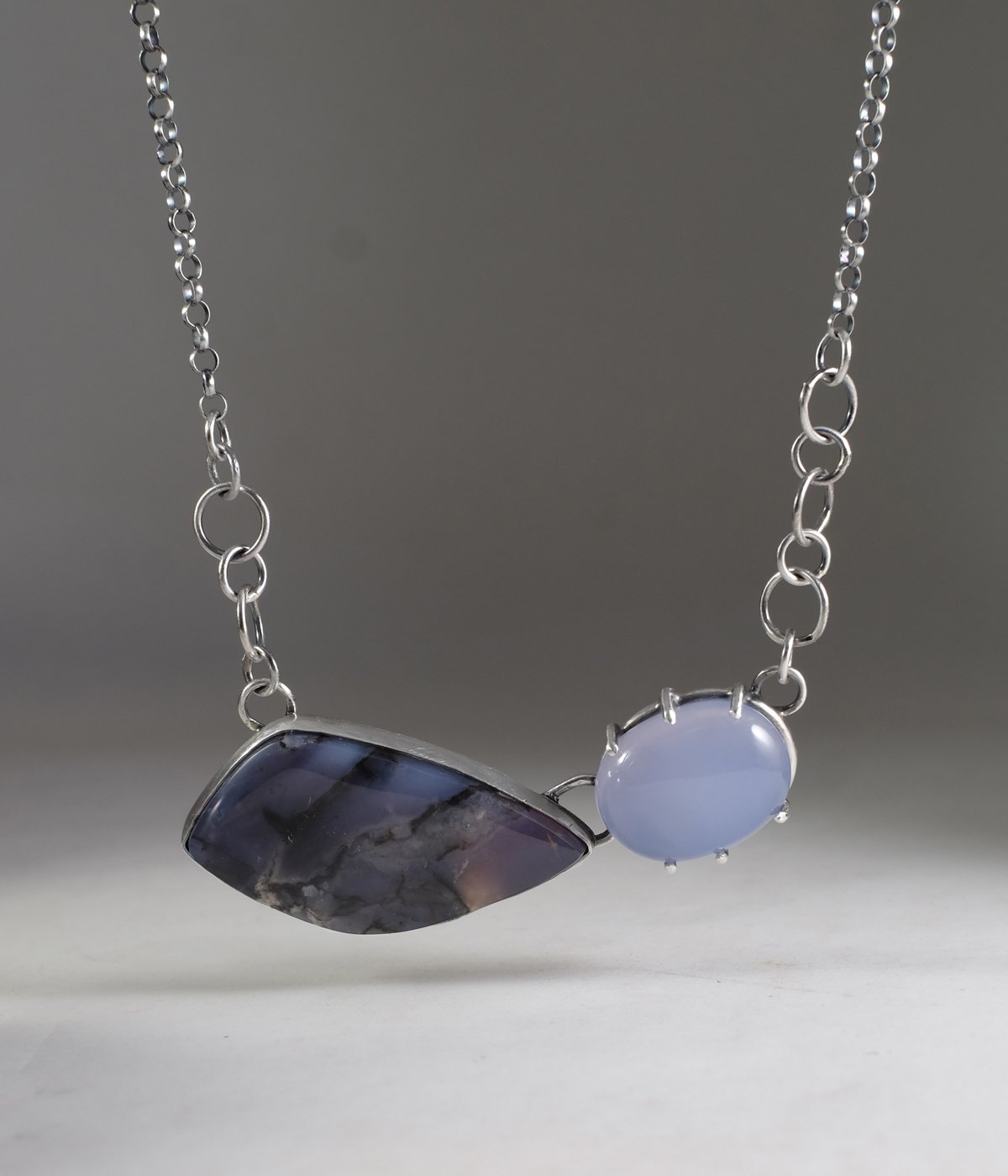 Image of Lavender Chalcedony and Amethyst Sage Necklace
