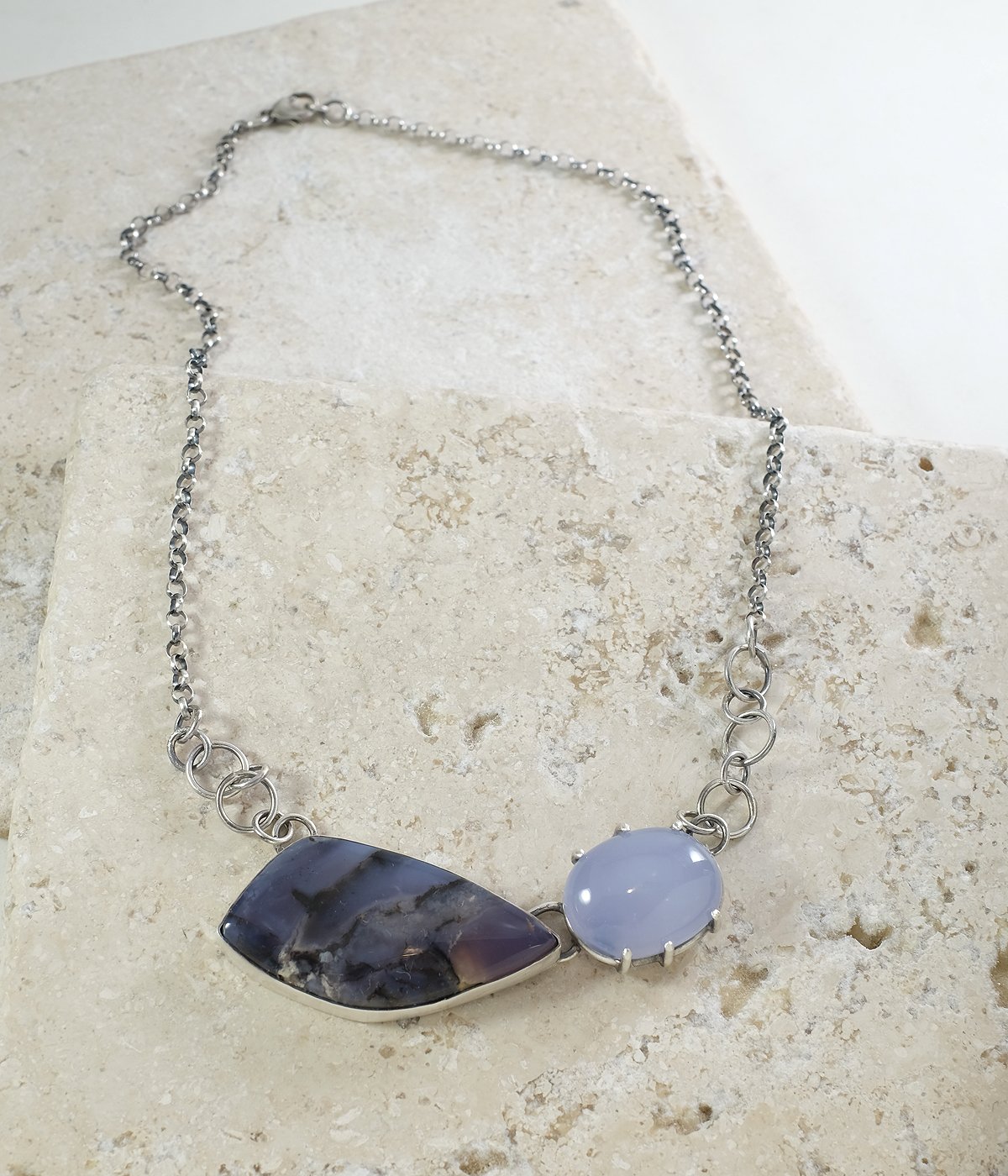 Image of Lavender Chalcedony and Amethyst Sage Necklace