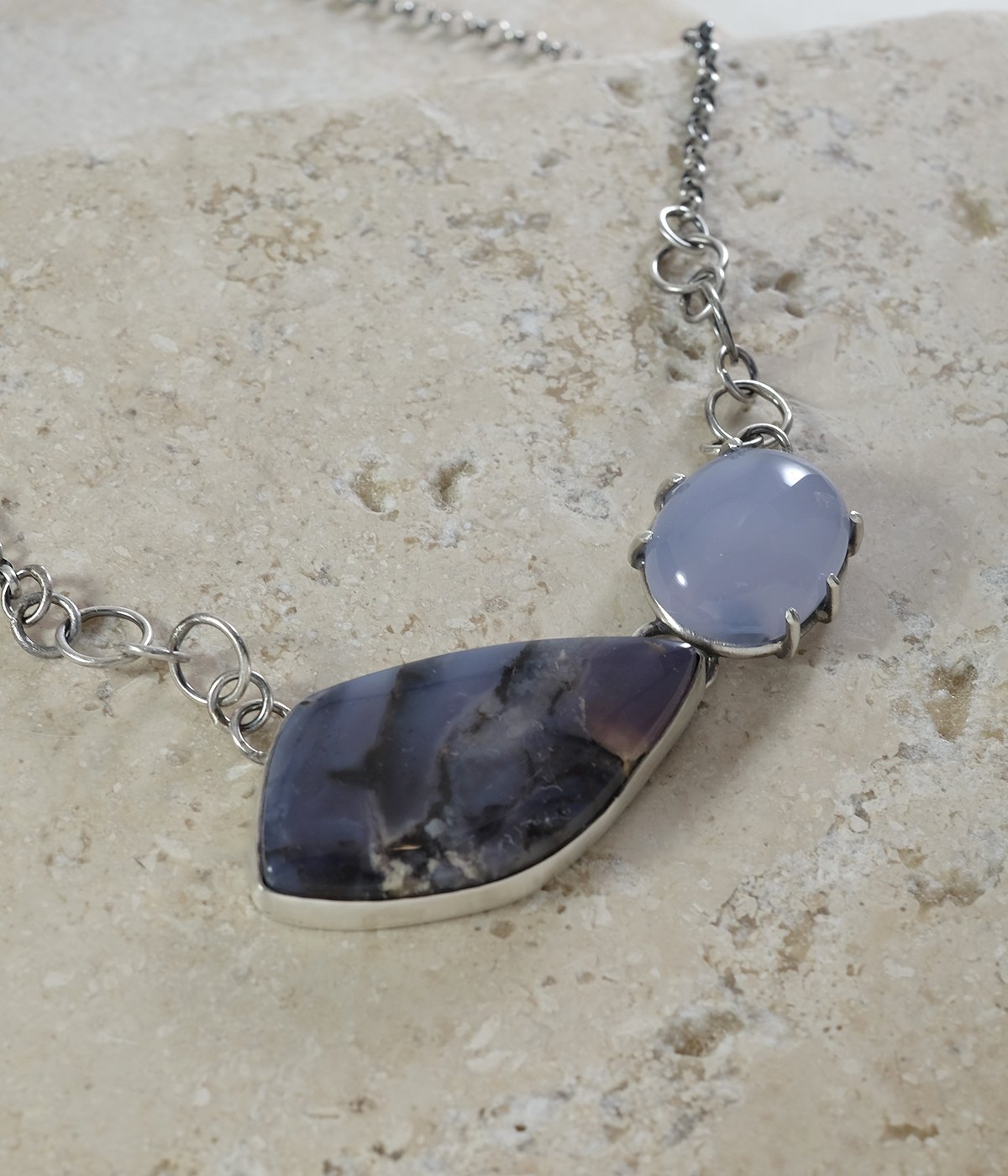 Image of Lavender Chalcedony and Amethyst Sage Necklace