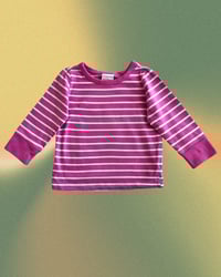 Image 1 of Hanna Andersson Pink Striped Long Sleeve T-Shirt-18-24m
