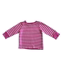 Image 2 of Hanna Andersson Pink Striped Long Sleeve T-Shirt-18-24m