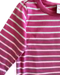 Image 3 of Hanna Andersson Pink Striped Long Sleeve T-Shirt-18-24m