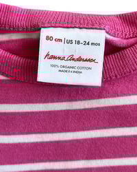 Image 4 of Hanna Andersson Pink Striped Long Sleeve T-Shirt-18-24m