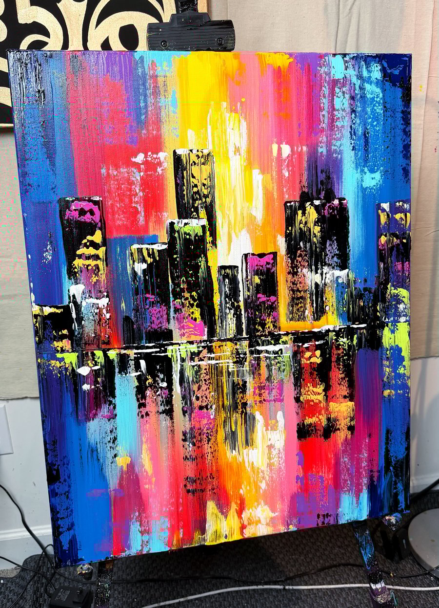 Image of Vibrant City  - ORIGINAL PAINTING 