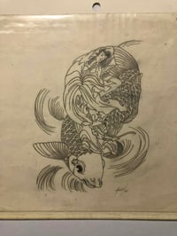 Image 1 of Hand drawn tattoo flash sign Allen ‘88