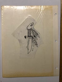 Image 2 of Vintage hand drawn wizard sketch and stencil 80’s