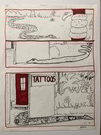 Image 1 of Original Duck Edwing tattooed snake comic panel Spy vs Spy Mad Magazine 