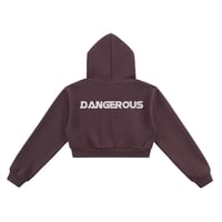Image 2 of DANGEROUS HIDDEN CROPPED HOODIE (WOMANS) (Dark Reddish Purple)