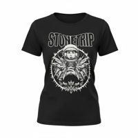 Image 1 of Stonetrip Space Girl T-Shirt w/ Rock n Roll will save Ur Fkn Soul on the back. UNISEX 