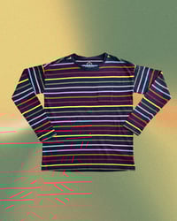 Image 1 of Primary Long Sleeve Rainbow Stripe T-Shirt-12Y