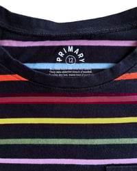 Image 4 of Primary Long Sleeve Rainbow Stripe T-Shirt-12Y