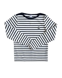 Image 2 of Petit Bateau Striped Long T-Shirt-12Y