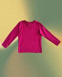 Image 1 of Primary Magenta Long Sleeve T-Shirt-6-7Y