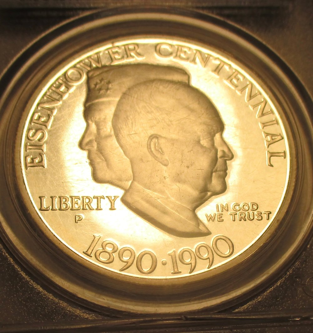 PROOF69 DCAM 1990-P EISENHOWER U.S. SILVER DOLLAR@ $10 BELOW SILVER VALUE! GREAT CAMEO, GREAT PRICE