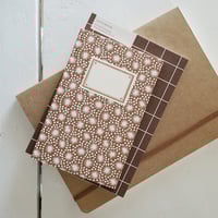 Image 2 of kinshipped - A5 Brown Cream Plaid Ruled + Plain Notebook