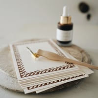 10 Postcards with Patterned Border in Cocoa