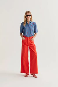 Image 5 of CAMISA ALGODÓN CHAMBRAY BORDADO CORAZONES