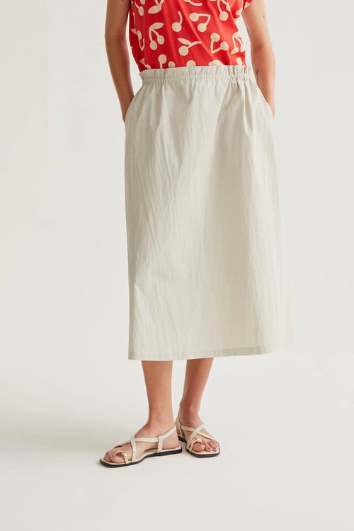 Image of 2- Falda Midi Blanco Roto