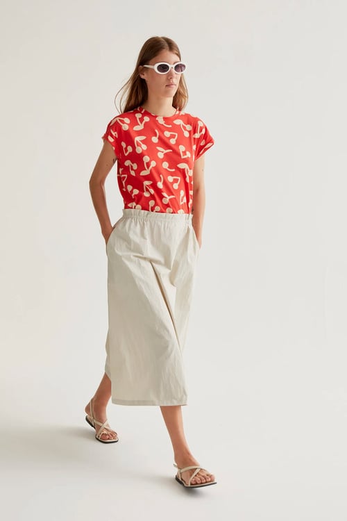 Image of 2- Falda Midi Blanco Roto