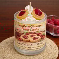 Raspberry preserves shortbread cookie candle 