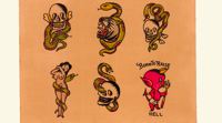 Image 2 of Custom Tattoo Flash Sheet Hand Painted Design - Choose your theme!
