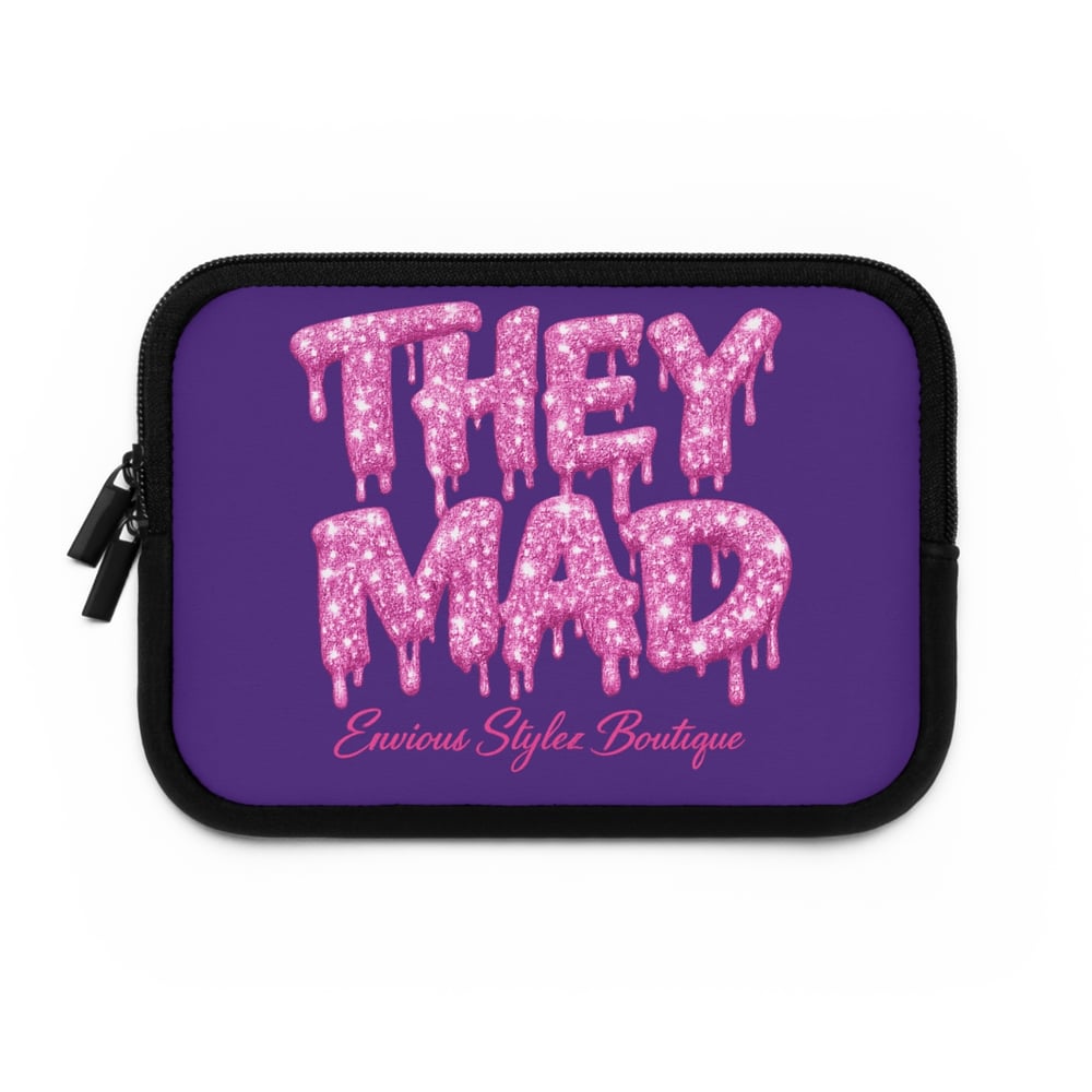 Image of They Mad Laptop Sleeve — Glitter Drip Purple Tech Case