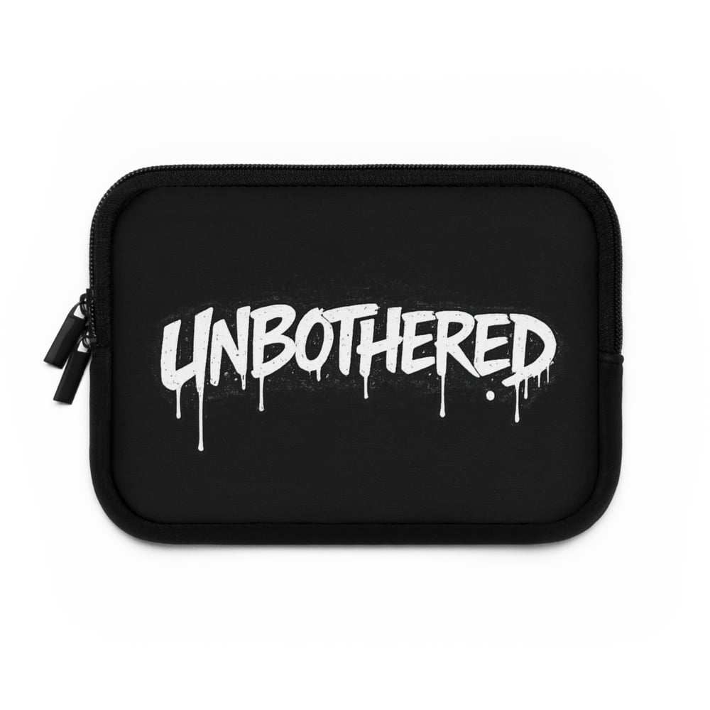 Image of Unbothered Laptop Sleeve – Black Graffiti Zip Sleeve