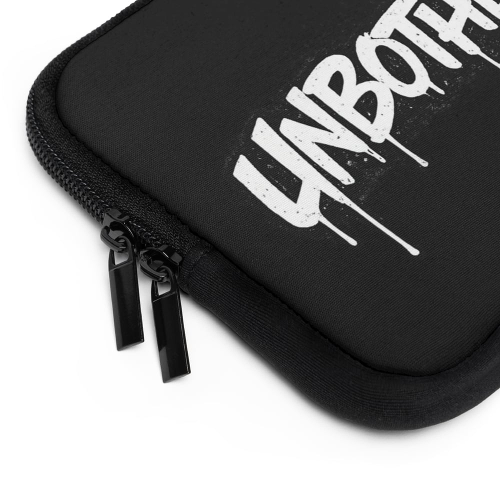Image of Unbothered Laptop Sleeve – Black Graffiti Zip Sleeve