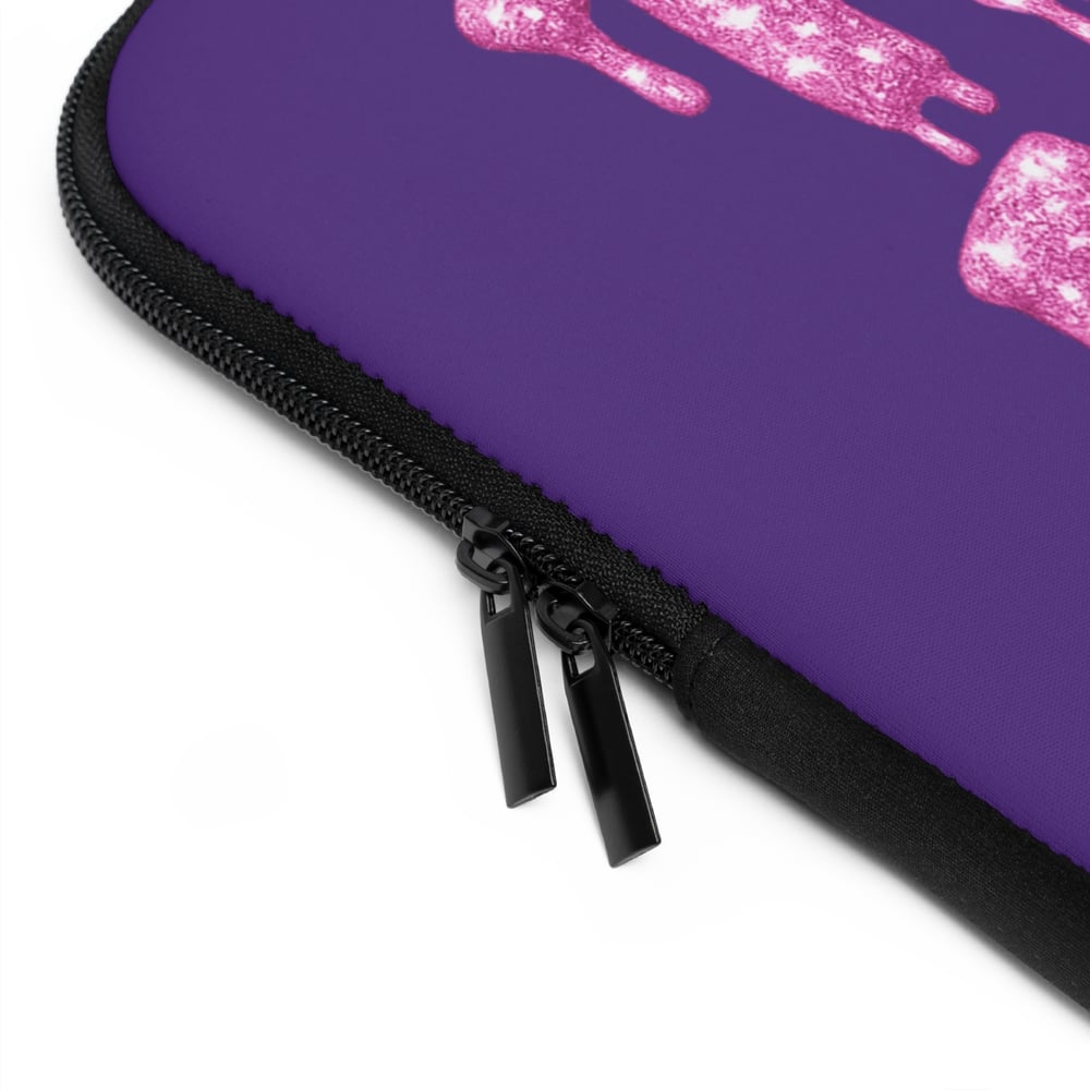 Image of They Mad Laptop Sleeve — Glitter Drip Purple Tech Case