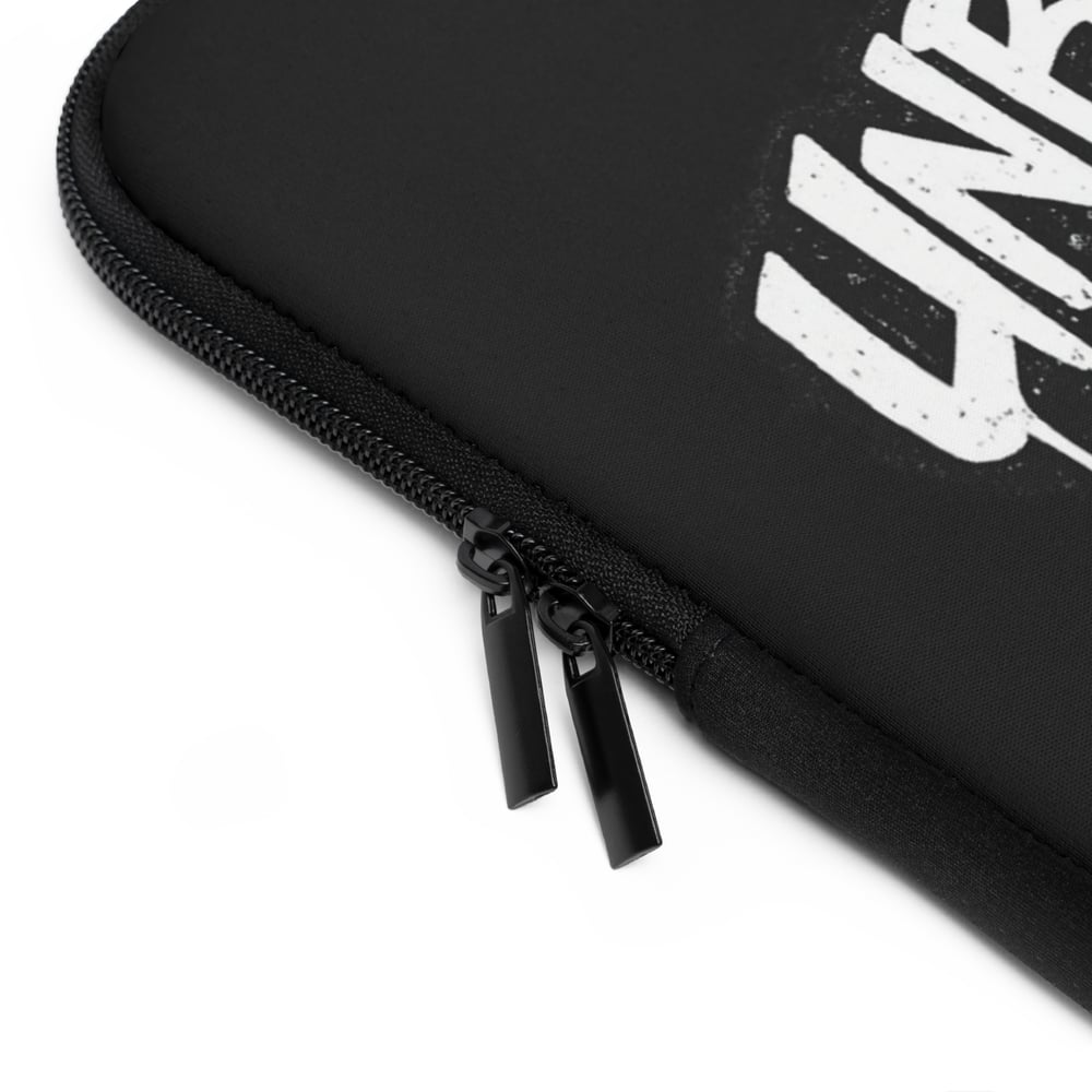 Image of Unbothered Laptop Sleeve – Black Graffiti Zip Sleeve