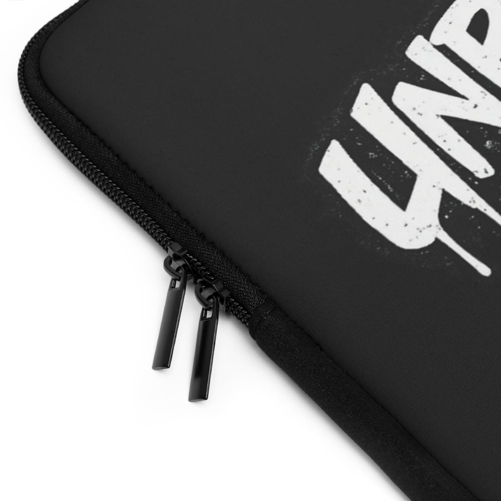 Image of Unbothered Laptop Sleeve – Black Graffiti Zip Sleeve