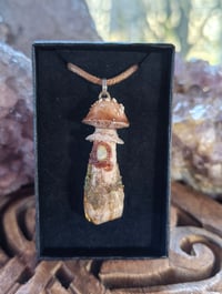 Image 1 of Spotted Field mushroom citrine fairy pendant 
