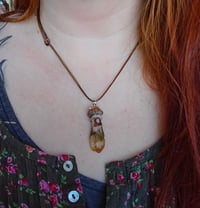 Image 2 of Spotted Field mushroom citrine fairy pendant 