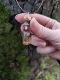 Image 5 of Spotted Field mushroom citrine fairy pendant 